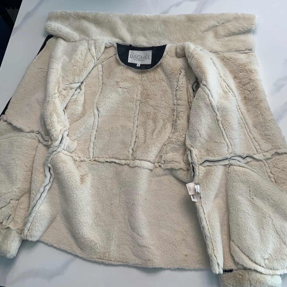 Rachel Roy Suede/Faux Fur Coat - Picture 3 of 5